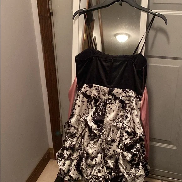 Dresses | Black And White Prom Dress With Pink Ribbon Around The Waist | Poshmark Dresses | Black And White Prom Dress With Pink Ribbon Around The Waist | Poshmark
